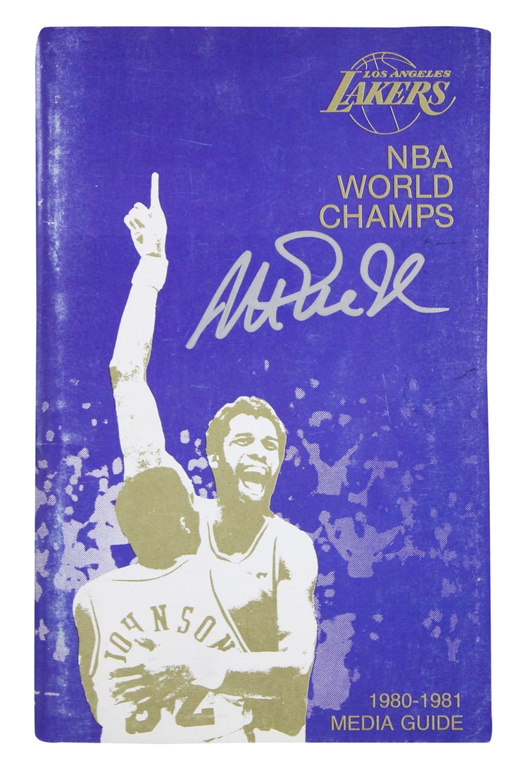 Magic Johnson Signed 1980-1981 Lakers Media Guide BAS Witnessed (1 of 5)