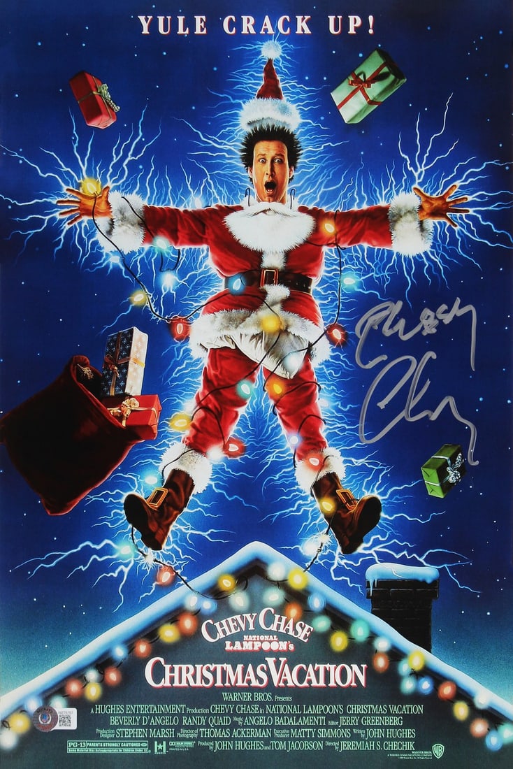 Chevy Chase Signed 12x18 Photo National Lampoon's Christmas Vacation BAS Authenticated: Chevy Chase Signed 12x18 Photo National Lampoon's Christmas Vacation BAS Authenticated This authentic 12x18 photo features a personally signed autograph from Chevy Chase, the iconic star of National L