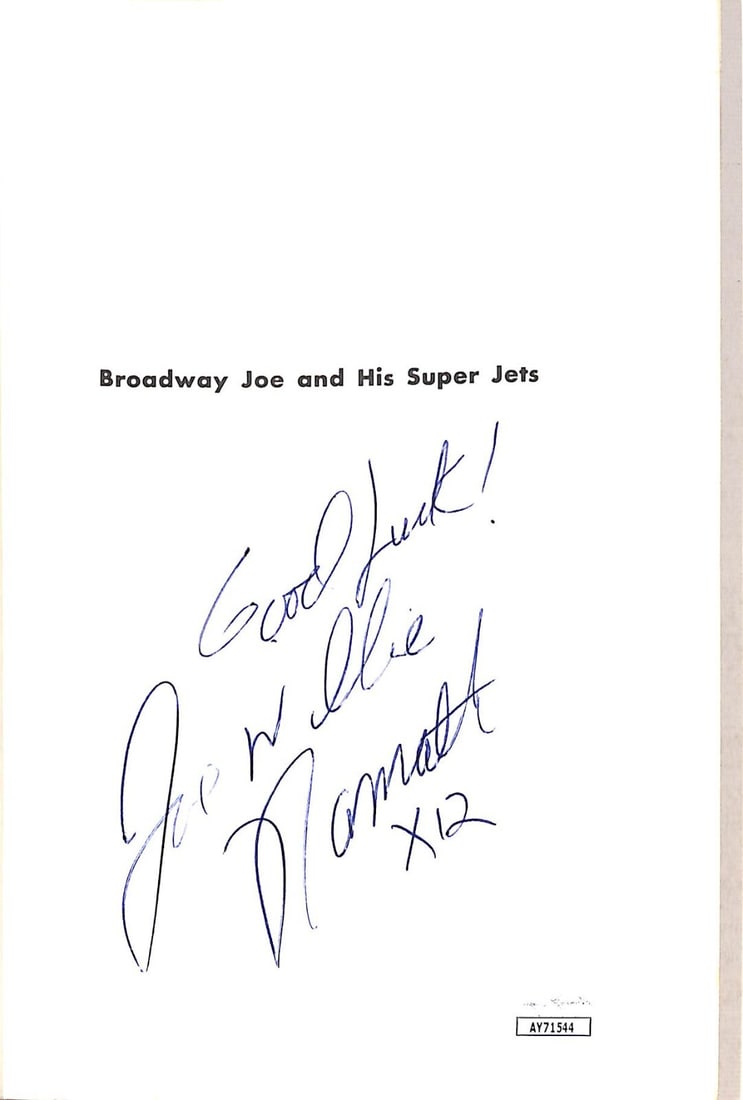 Joe Namath Autographed Broadway Joe Super Jets Book JSA Certified (1 of 4)