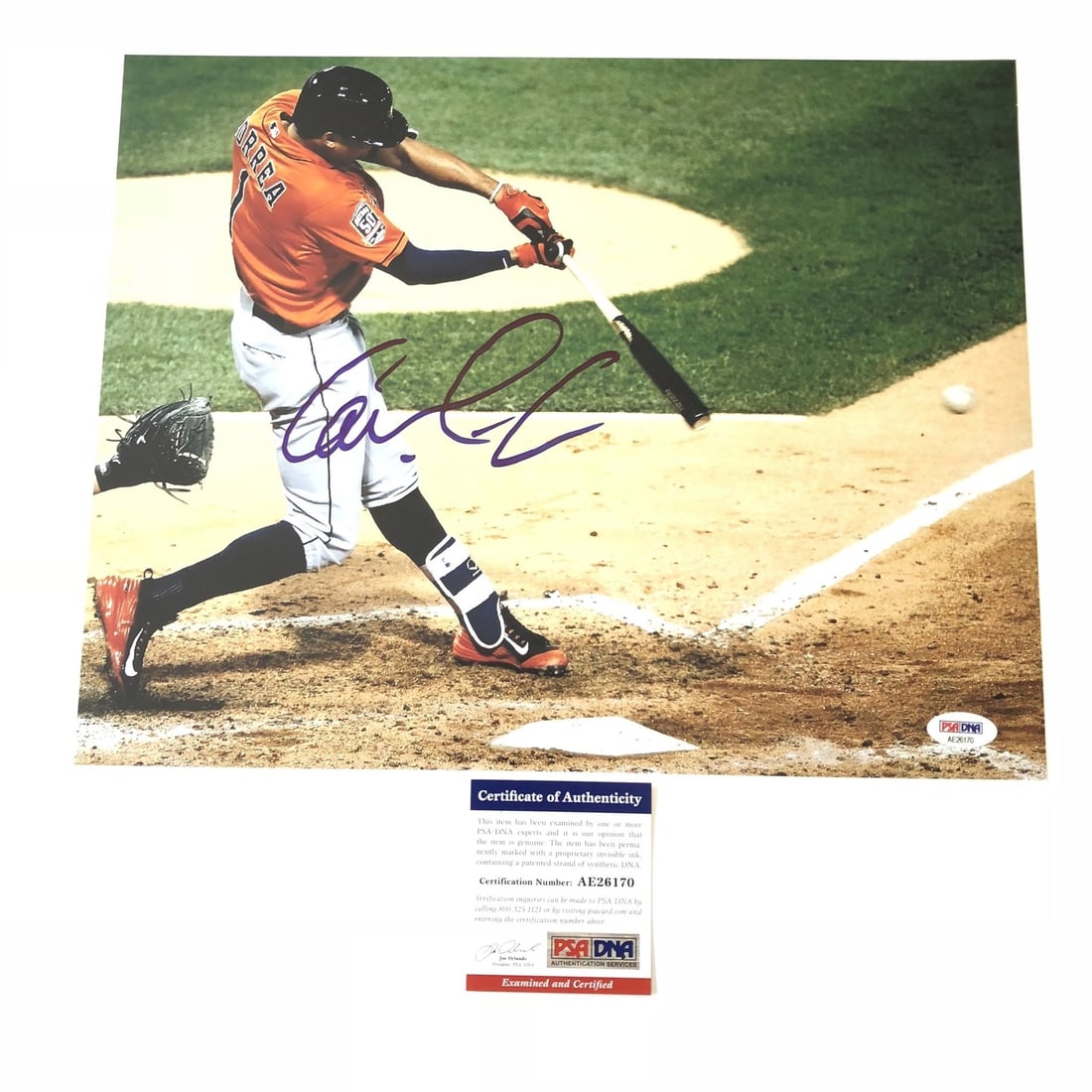Carlos Correa Autographed 11x14 Photo PSA/DNA Houston Astros: Carlos Correa Autographed 11x14 Photo PSA/DNA Houston Astros Capture a moment in baseball history with this stunning 11x14 photograph featuring Carlos Correa of the Houston Astros. This original, prof
