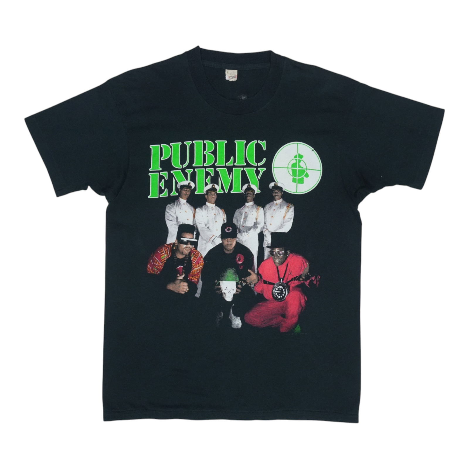 Vintage 1991 Public Enemy Apocalypse Black Graphic T Shirt Poly Cotton Blend: Vintage 1991 Public Enemy Apocalypse Black Graphic T Shirt Poly Cotton Blend This is an original vintage 1991 Public Enemy Apocalypse shirt featuring both front and back graphics. The shirt is made fr