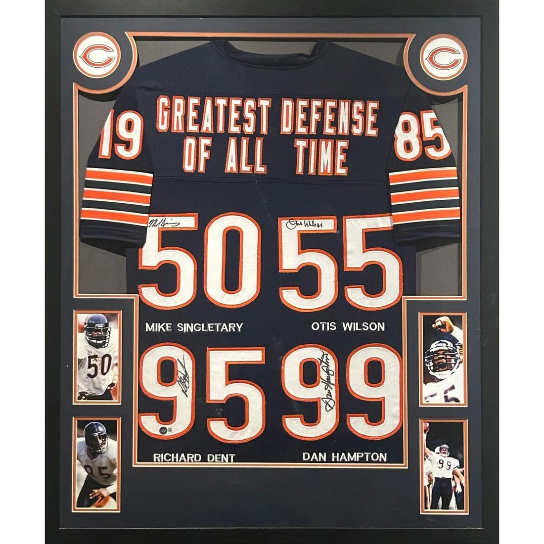 Framed Chicago Bears 1985 Defense Jersey Signed with Beckett COA (1 of 2)