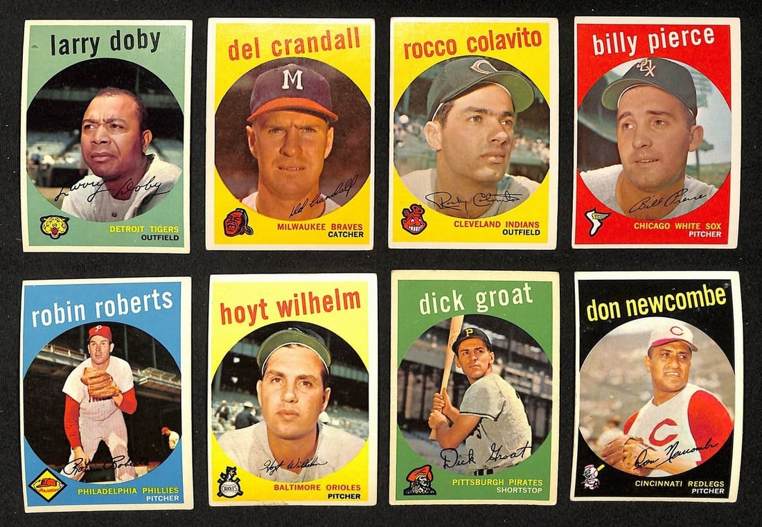 145-card 1959 Topps baseball lot featuring Robin Roberts and Hoyt Wilhelm (1 of 4)
