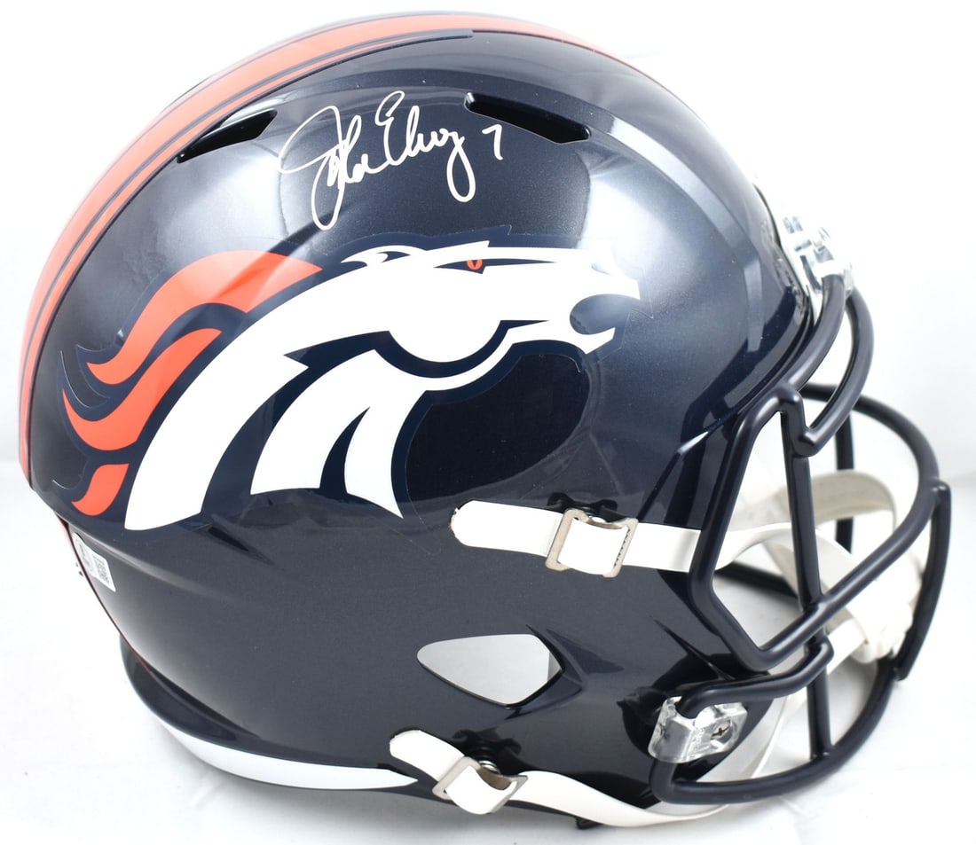 Denver Broncos Speed Helmet Signed by John Elway with Beckett Witnessed Hologram (1 of 5)