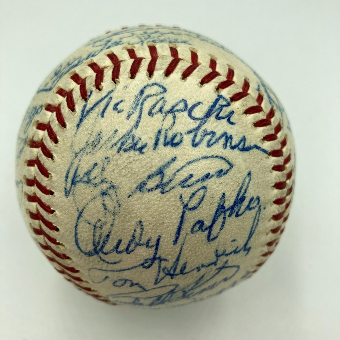 1950s Multi Signed Jackie Robinson Joe Dimaggio Baseball JSA COA (1 of 13)