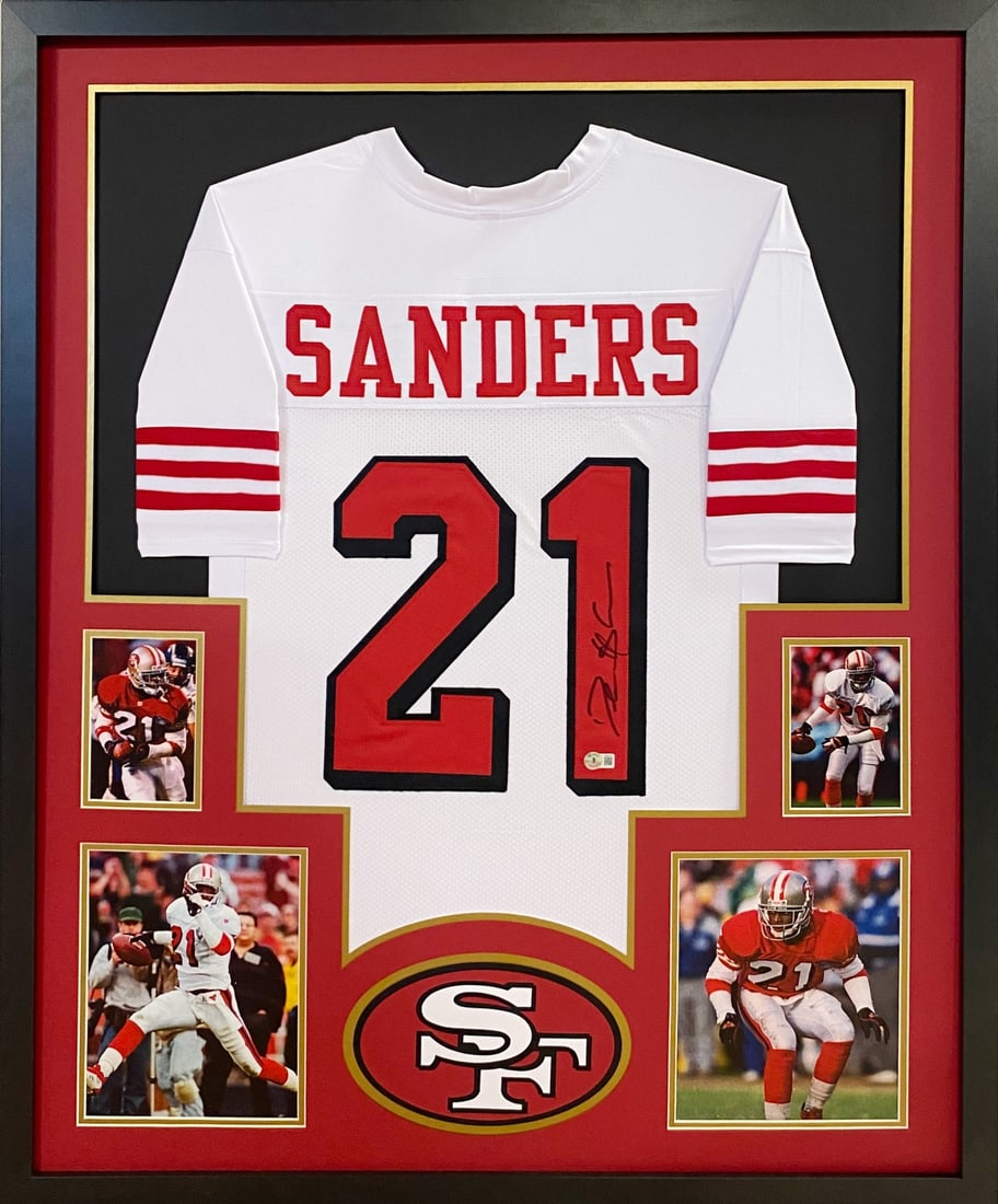 Deion Sanders Signed Framed 49ers Jersey Beckett Certified (1 of 1)