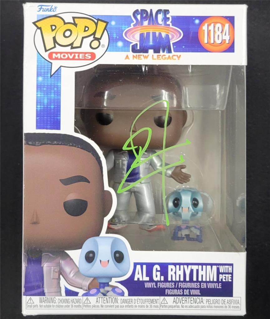 Don Cheadle Signed Al G. Rhythm Funko Pop Space Jam Beckett Authenticated: Don Cheadle Signed Al G. Rhythm Funko Pop Space Jam Beckett Authenticated This Funko Pop! figure features Al G. Rhythm from the movie Space Jam: A New Legacy, signed by renowned actor Don Cheadle. The