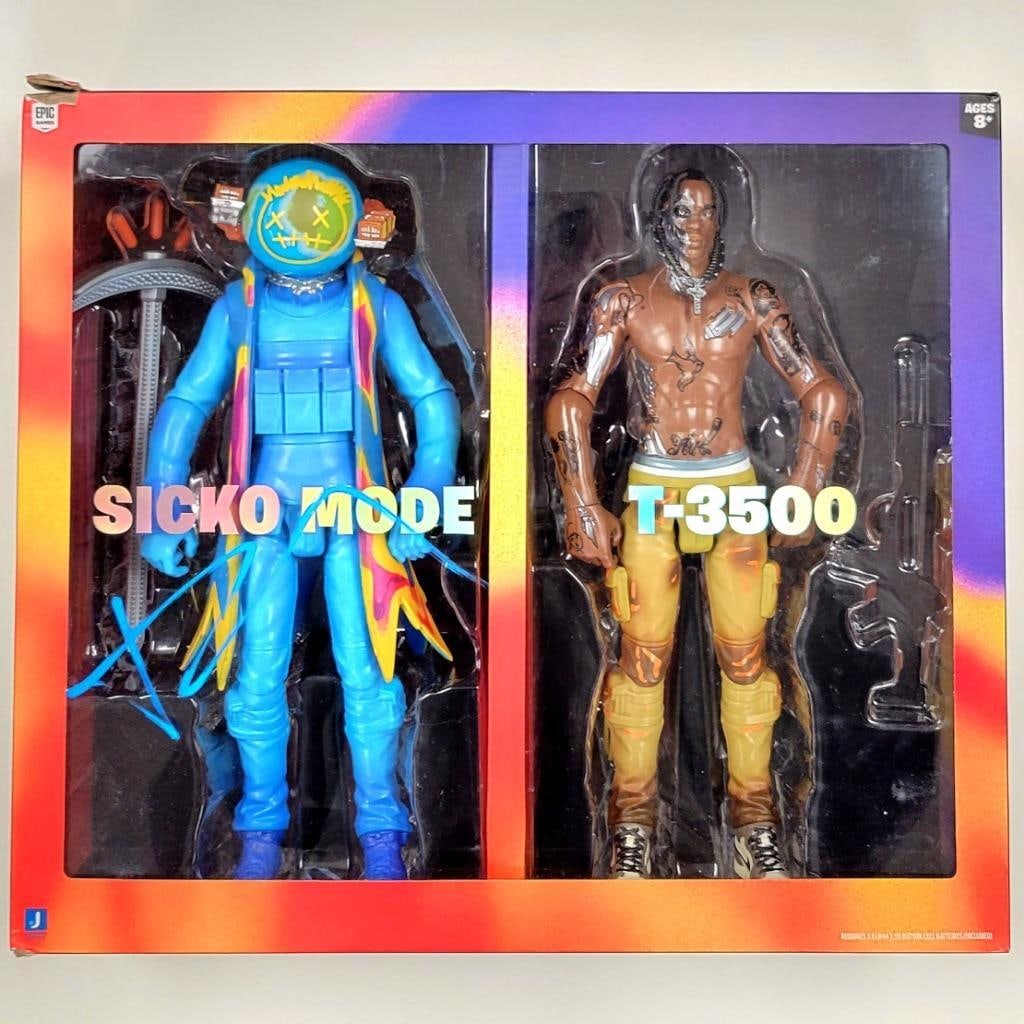 Signed Cactus Jack Fortnite Figure by Travis Scott with Beckett Authentication: Signed Cactus Jack Fortnite Figure by Travis Scott with Beckett Authentication This is an original Jazwares Fortnite Cactus Jack figure, signed by Travis Scott. The autograph is authenticated by Becke