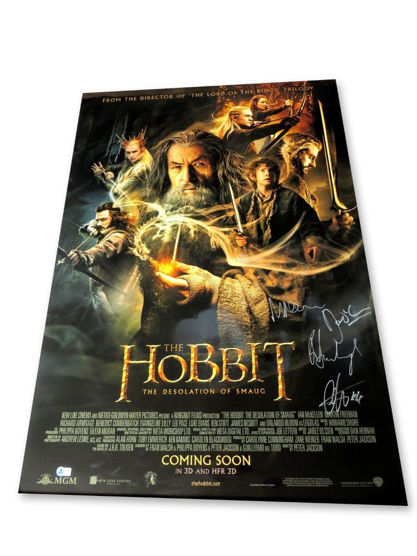 The Hobbit Autographed 27x40 Poster by Lilly Freeman Cumberbatch Beckett Authenticated (1 of 5)