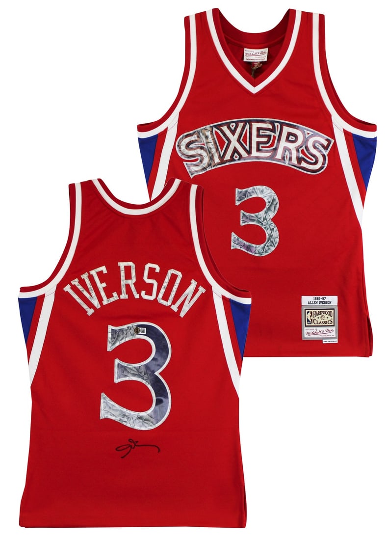 Allen Iverson Signed 75th Anniversary 1996-97 76ers Jersey BAS Authenticated (1 of 6)