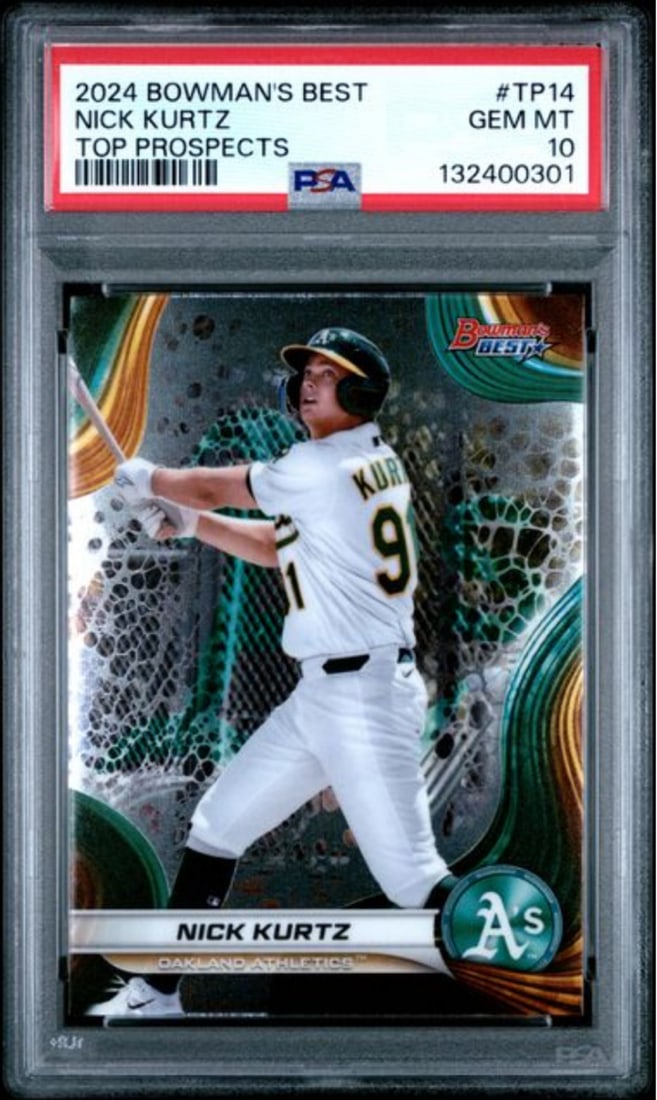 PSA 10 Nick Kurtz 2024 Bowmans Best Top Prospects Rookie Card #TP14 (1 of 2)