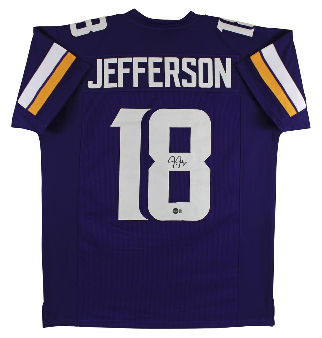 Justin Jefferson Autographed Purple Jersey Minnesota Vikings Beckett Authenticated (1 of 3)