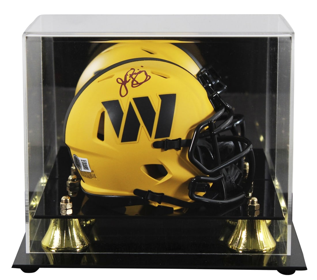 John Riggins Autographed Rave Speed Mini Helmet with Beckett Authentication: John Riggins Autographed Rave Speed Mini Helmet with Beckett Authentication This original autographed alternate Rave Speed mini helmet is personally signed by John Riggins, a legendary player of the