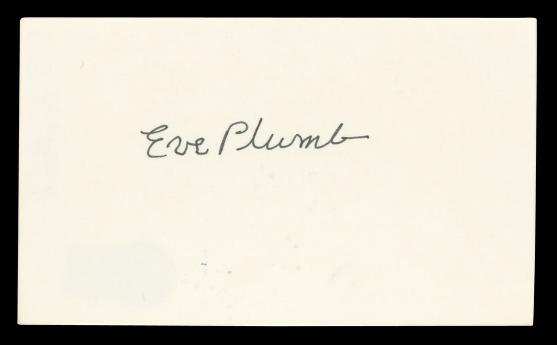Eve Plumb Signed 3x5 Index Card The Brady Bunch BAS Authenticated: Eve Plumb Signed 3x5 Index Card The Brady Bunch BAS Authenticated This authentic autographed 3x5 index card features the signature of Eve Plumb, best known for her role in the iconic television