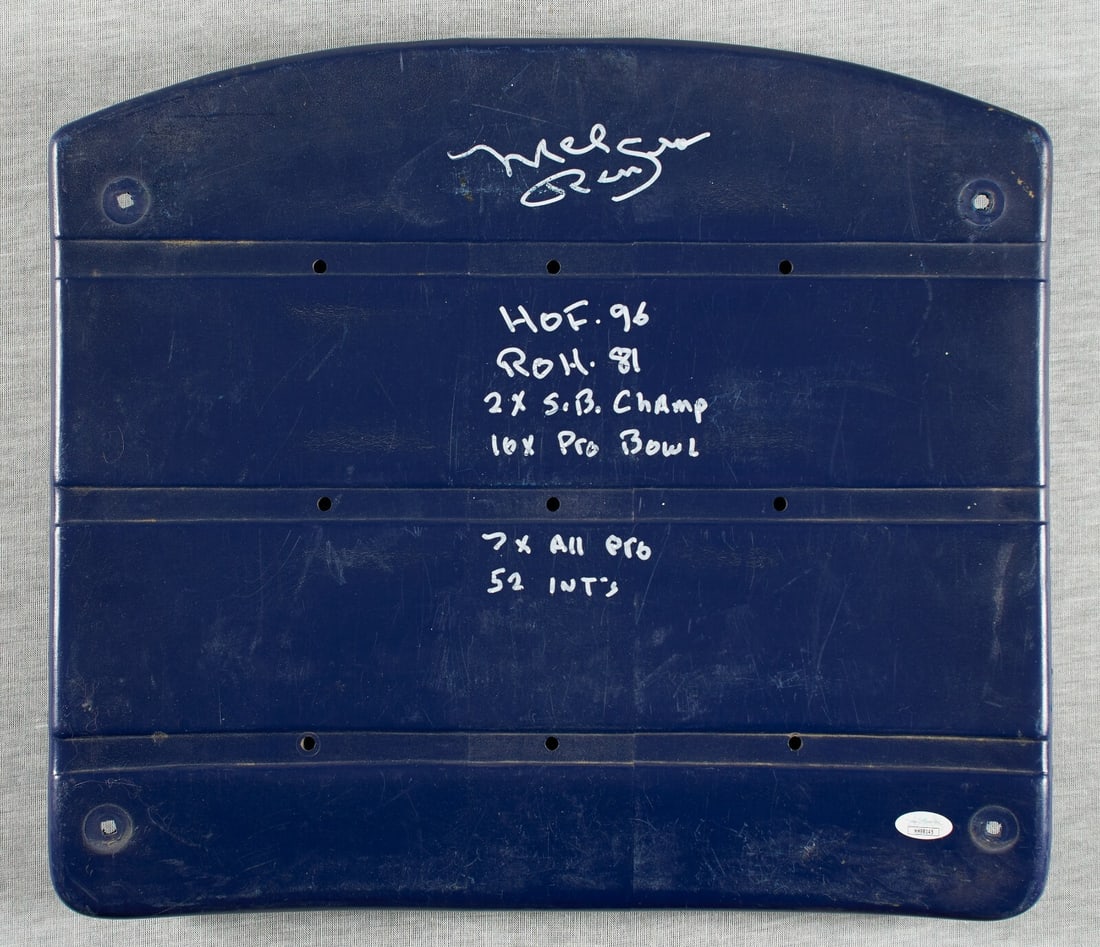 Mel Renfro Signed Texas Stadium Seat Back with Inscriptions JSA Authenticated (1 of 3)