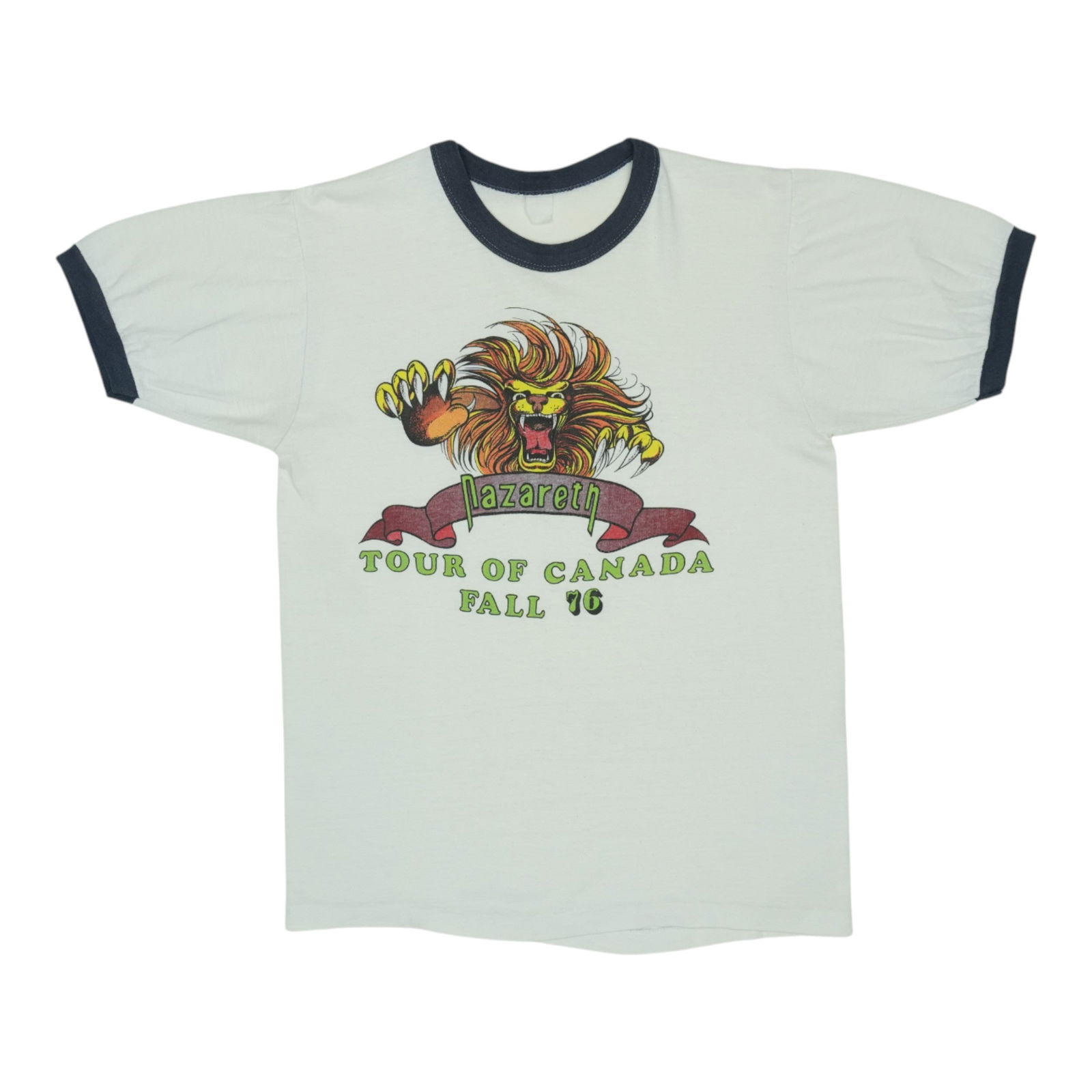 Vintage 1976 Nazareth Canada Tour White Cotton Concert Shirt: Vintage 1976 Nazareth Canada Tour White Cotton Concert Shirt This is an original 1976 Nazareth Tour of Canada shirt, featuring true vintage construction from the 1970s. Made of 100% cotton and present