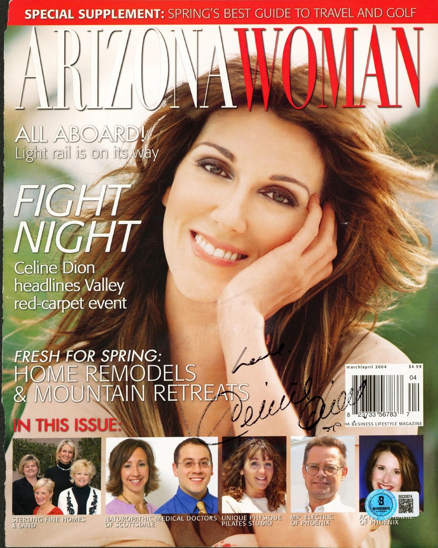 Celine Dion Signed Arizona Woman Magazine Cover March 2004 BAS Authentication (1 of 2)