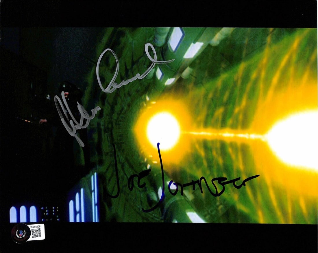 Autographed 8x10 Photo Star Wars Death Star Gunners Beckett Certified: Autographed 8x10 Photo Star Wars Death Star Gunners Beckett Certified This is an original 8x10 inch color photograph signed by Joe Johnston and Jonathan Erland, who portrayed Death Star Gunners in "St