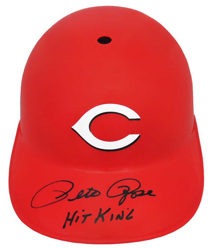 Pete Rose Signed Cincinnati Reds Batting Helmet Hit King COA (1 of 1)