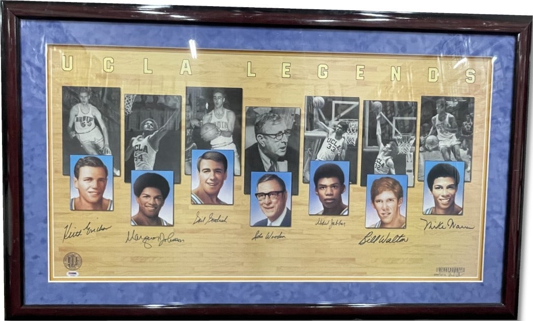 UCLA Legends 18x36 Lithograph Signed by Jabbar Wooden Walton PSA/DNA (1 of 6)