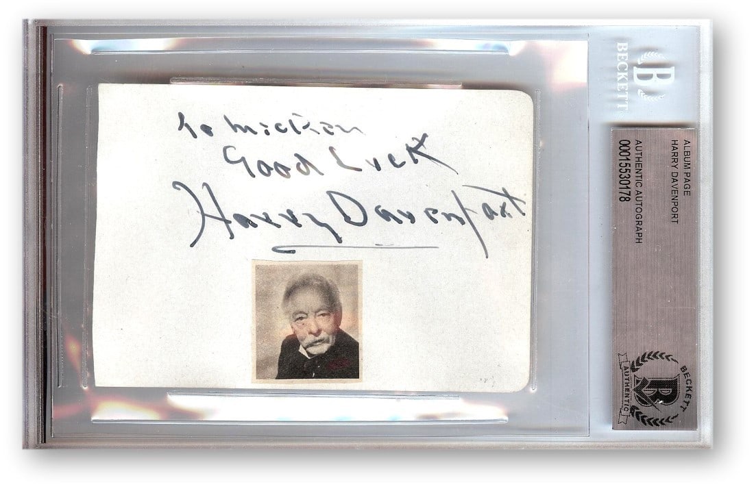 Harry Davenport Autographed Cut Signature Gone with the Wind Beckett Authenticated: Harry Davenport Autographed Cut Signature Gone with the Wind Beckett Authenticated This is an original cut signature of Harry Davenport, authenticated by Beckett Authentication Services (BAS). The sig