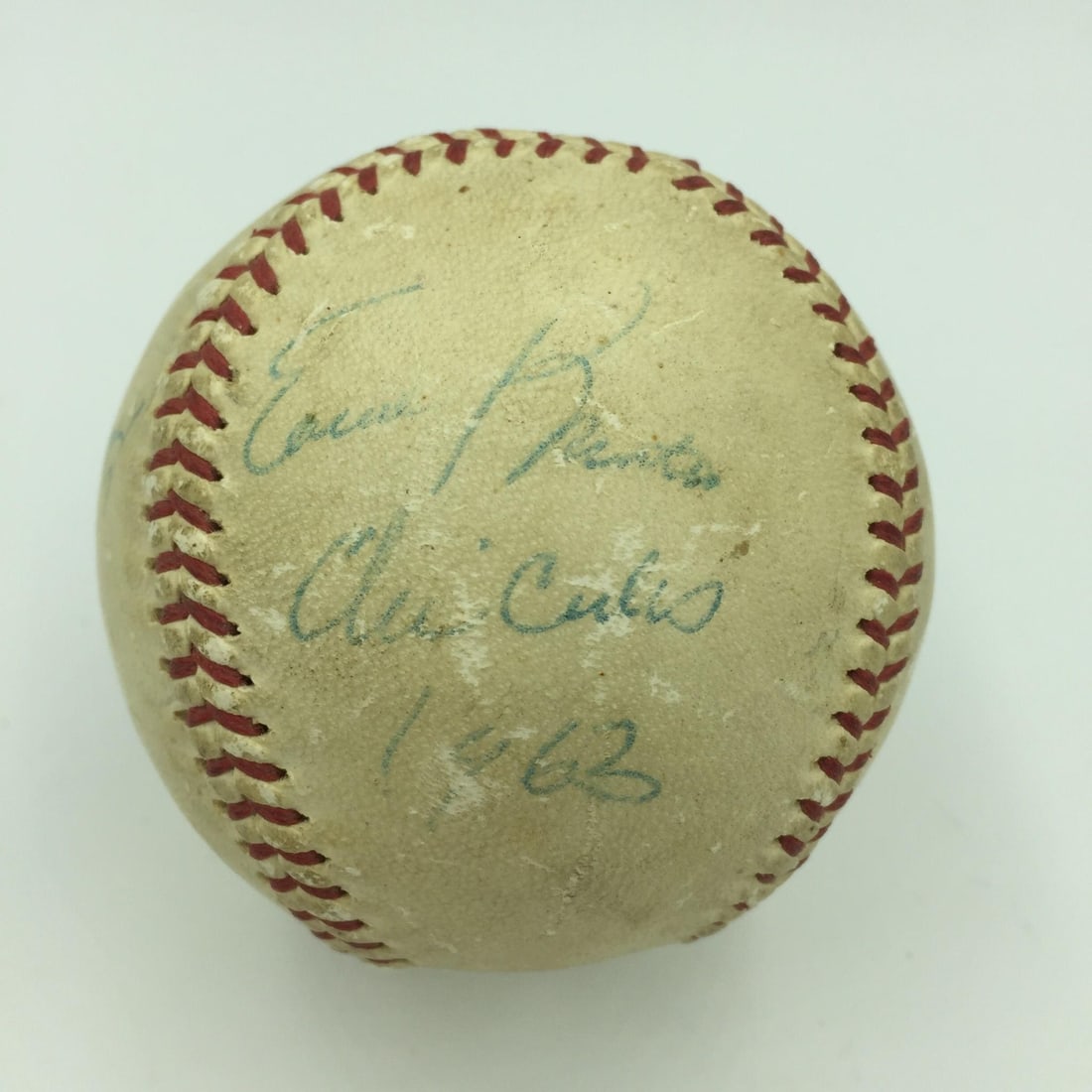 1963 Ernie Banks Signed Game Used Baseball JSA Authenticated Cubs (1 of 6)