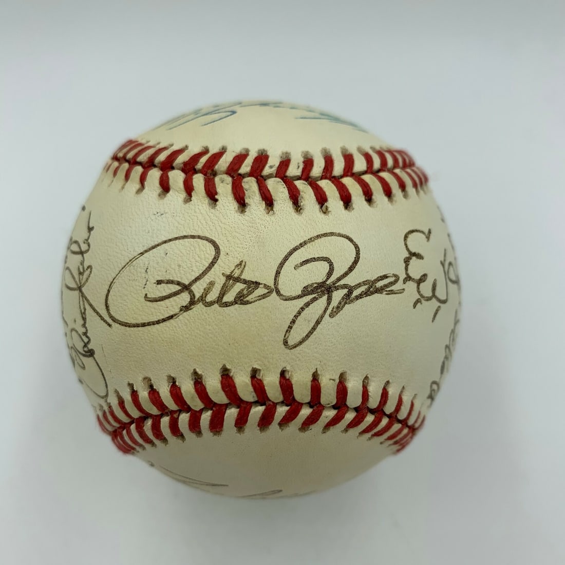 Cincinnati Reds Legends Signed Baseball Pete Rose Barry Larkin JSA COA (1 of 9)