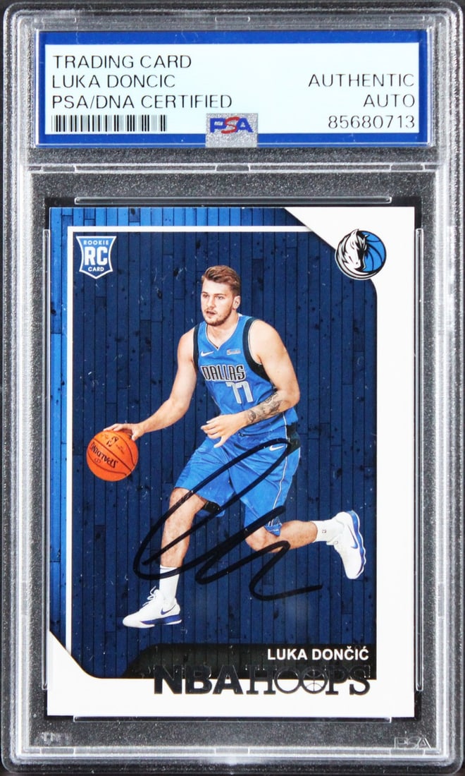 2018 Panini Hoops #268 Luka Doncic Rookie Card Signed PSA Slabbed (1 of 2)