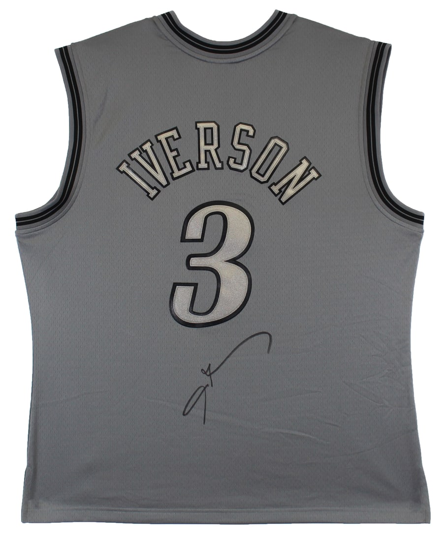 Allen Iverson Signed Grey Swingman Jersey BAS Witnessed 76ers (1 of 4)