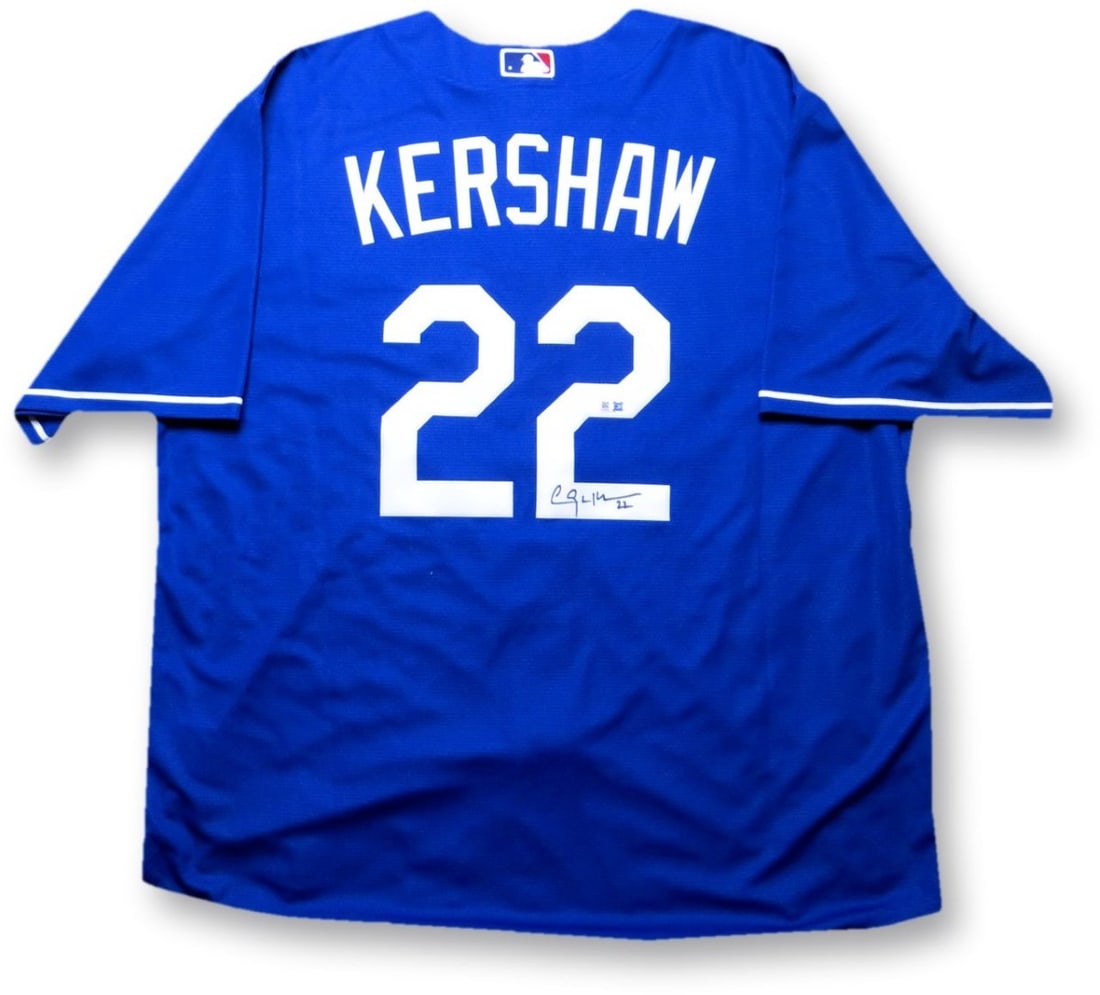 Clayton Kershaw Signed Jersey Los Angeles Dodgers XL MLB Authenticated: Clayton Kershaw Signed Jersey Los Angeles Dodgers XL MLB Authenticated Show your support for the Los Angeles Dodgers with this authentic autographed jersey of star pitcher Clayton Kershaw. This origin