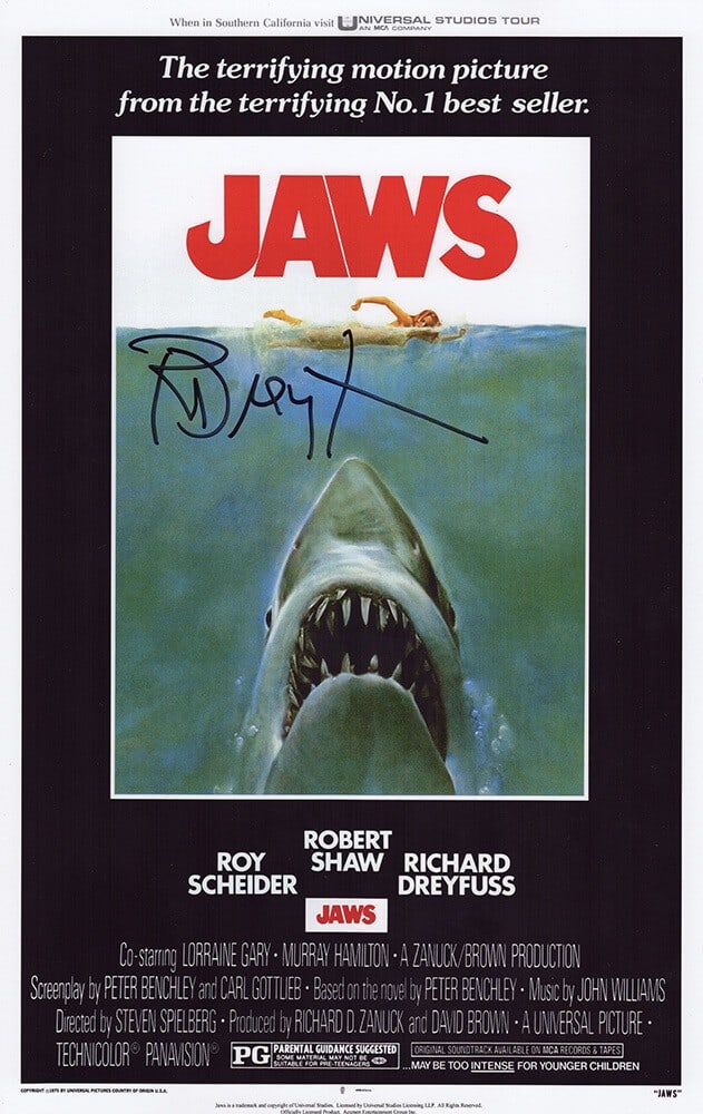 Richard Dreyfuss Signed Jaws Movie Poster 11x17 with COA (1 of 1)