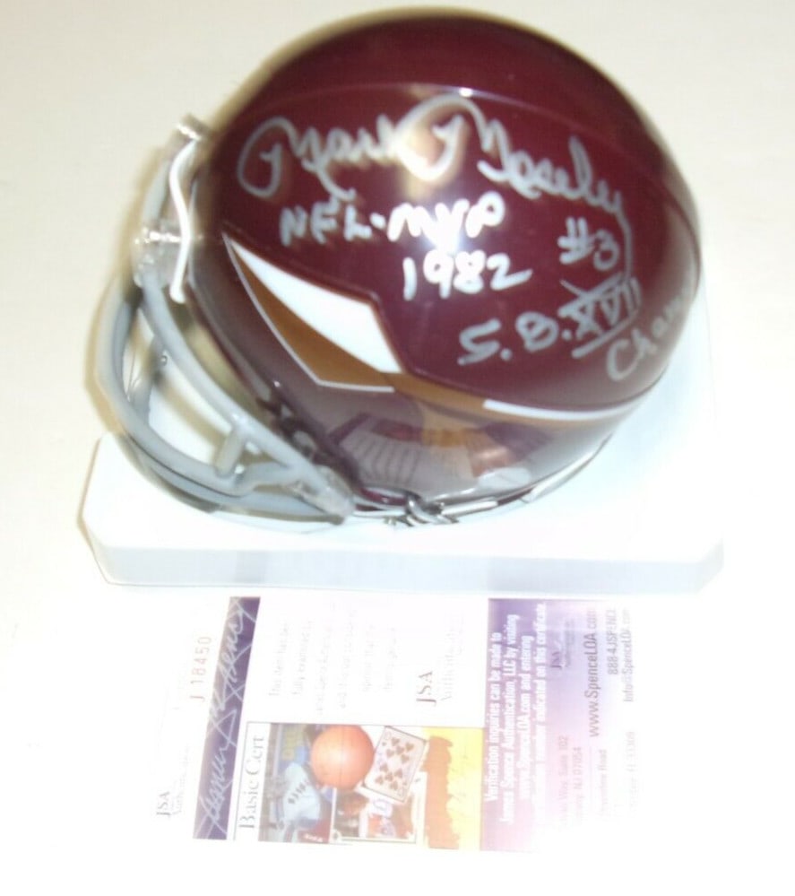 Signed Mark Moseley Mini Helmet with JSA COA Washington Redskins NFL MVP 1982: Signed Mark Moseley Mini Helmet with JSA COA Washington Redskins NFL MVP 1982 This is a pre-owned mini helmet signed by Mark Moseley, who was the NFL MVP in 1982 with the Washington Redskins. The helm