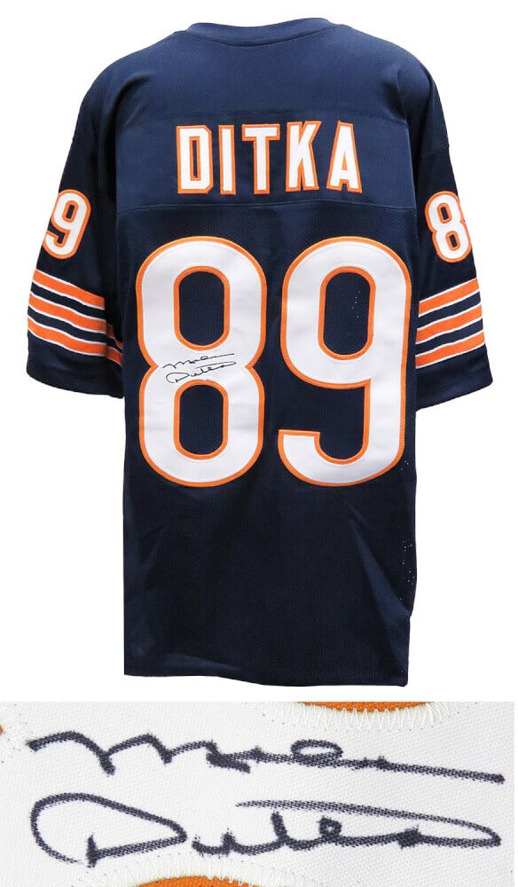 Mike Ditka Signed Navy Throwback Jersey Chicago Bears HOF (1 of 2)