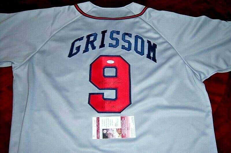 Signed Marquis Grissom Atlanta Braves 1995 World Series Majestic Jersey JSA COA: Signed Marquis Grissom Atlanta Braves 1995 World Series Majestic Jersey JSA COA This is an official Majestic jersey signed by Marquis Grissom of the Atlanta Braves, commemorating the 1995 World Series