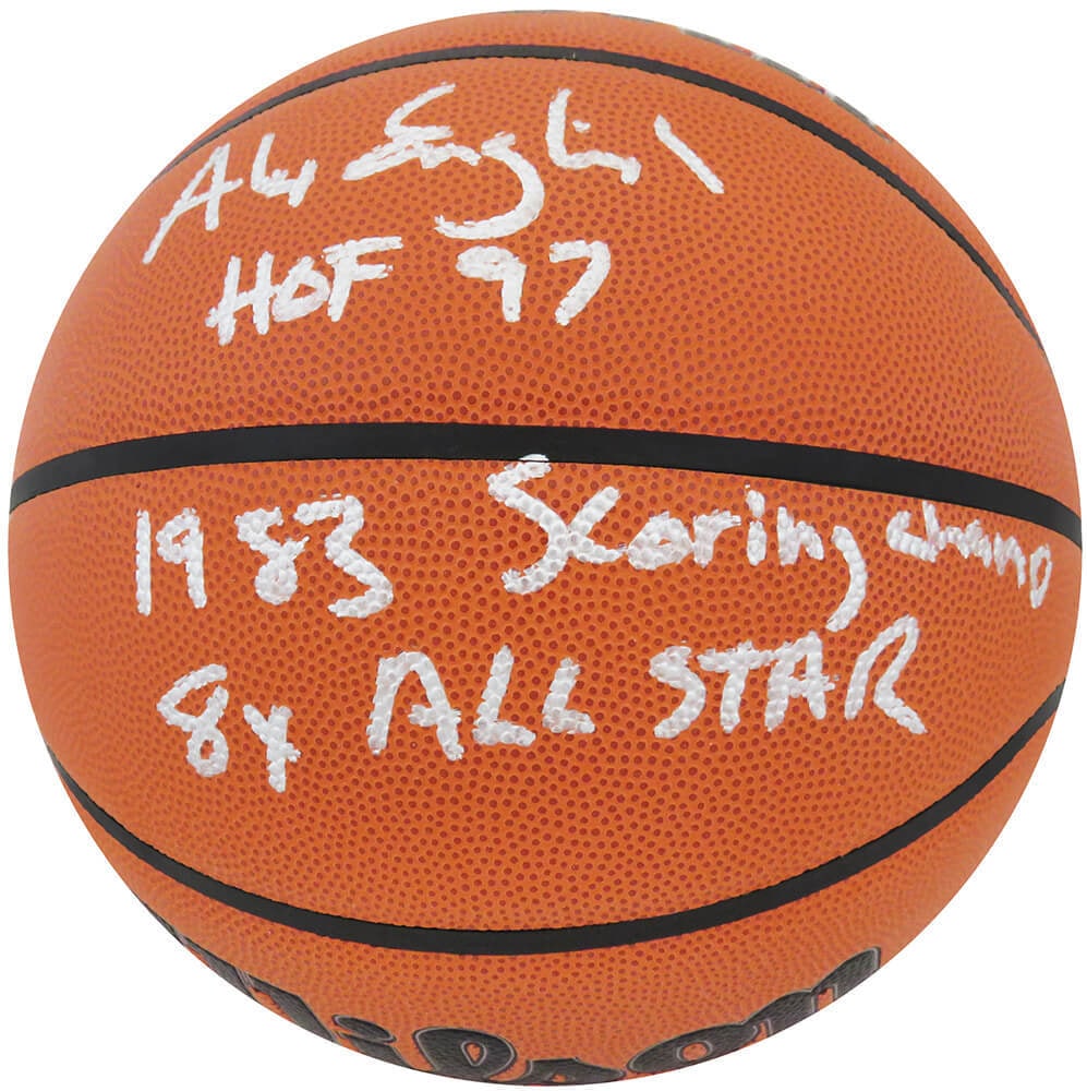 Alex English Signed Wilson NBA Basketball with 3 Inscriptions COA (1 of 1)