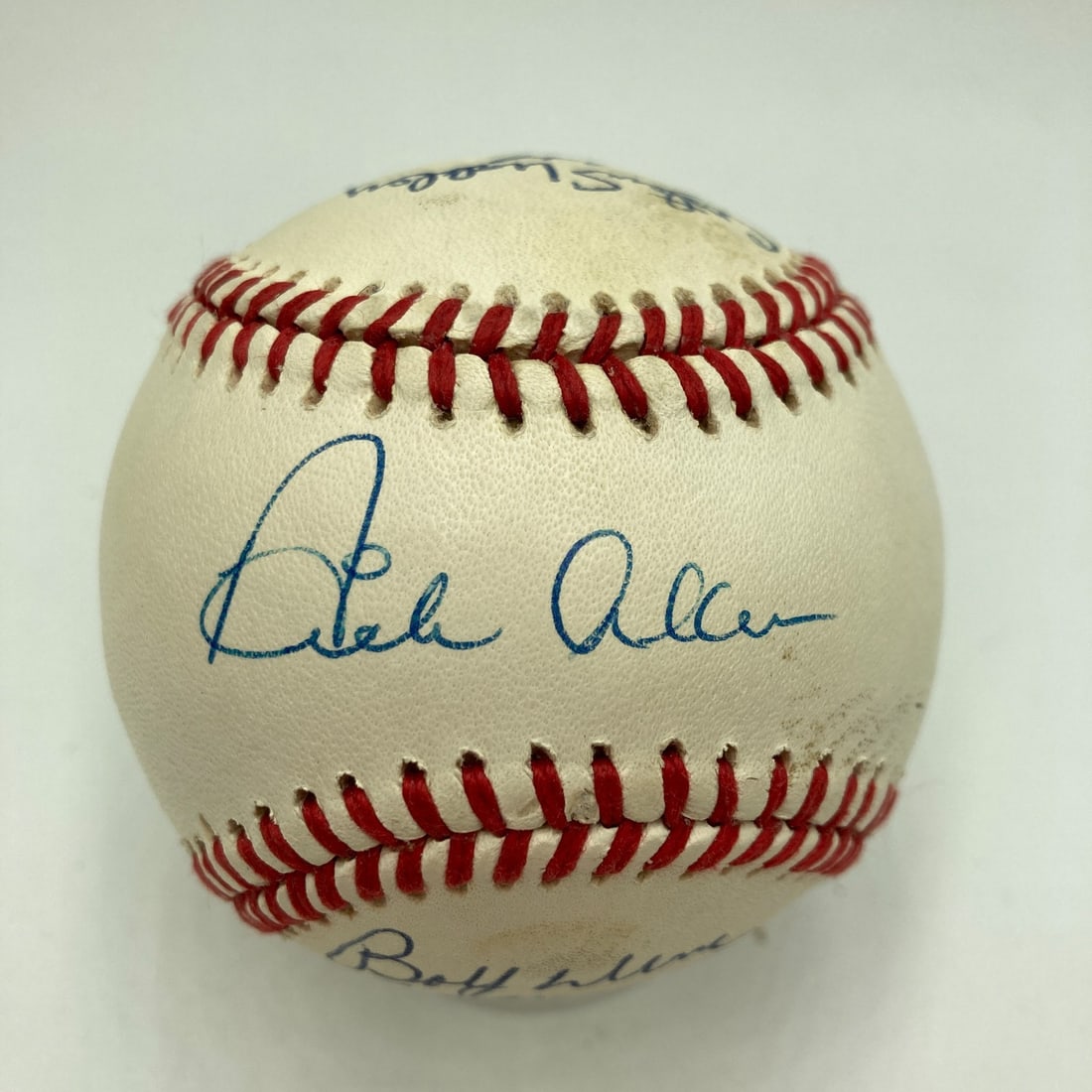 Philadelphia Phillies 1964 National League Team Autographed Baseball Richie Allen: Philadelphia Phillies 1964 National League Team Autographed Baseball Richie Allen This is an original National League baseball signed by the 1964 Philadelphia Phillies team. The ball features the auto