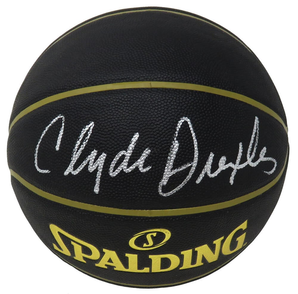 Clyde Drexler Signed Spalding Elevation NBA Basketball with COA (1 of 1)