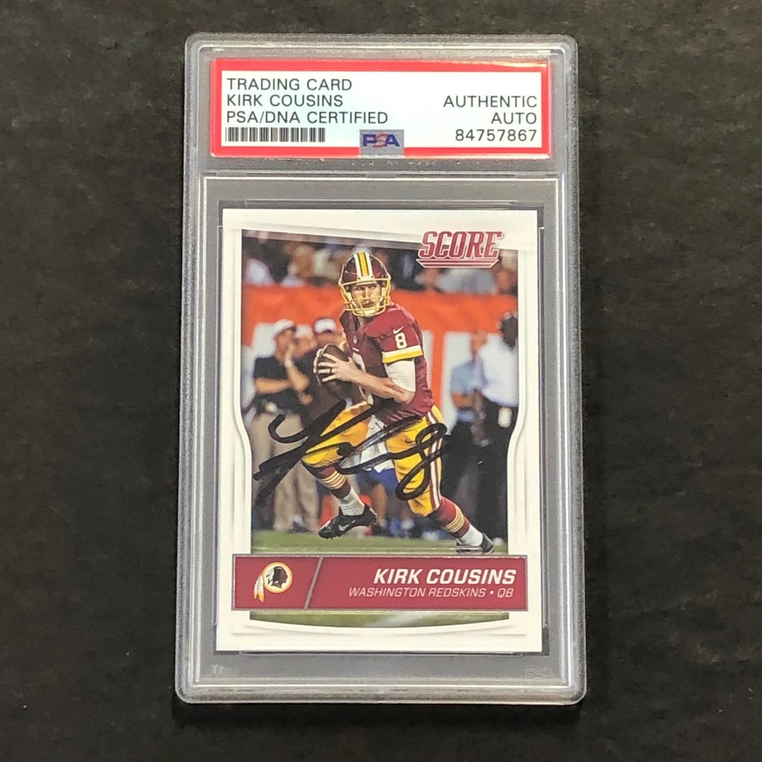 2016 Panini Score #321 Kirk Cousins Autographed Card PSA Slabbed (1 of 2)