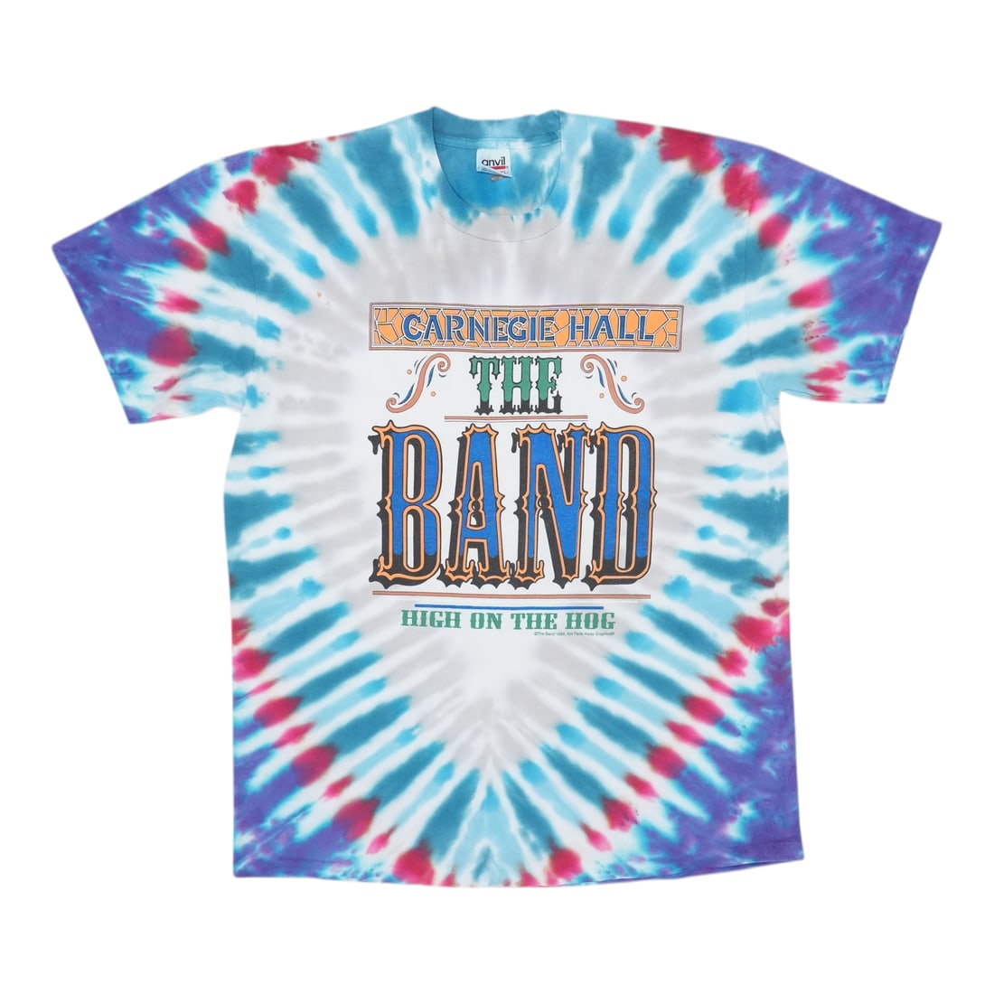 Vintage 1997 tie dye concert shirt The Band Carnegie Hall graphics: Vintage 1997 tie dye concert shirt The Band Carnegie Hall graphics This is an original vintage 1997 The Band Carnegie Hall Concert tie-dye shirt featuring front and back graphics. The shirt is in exce