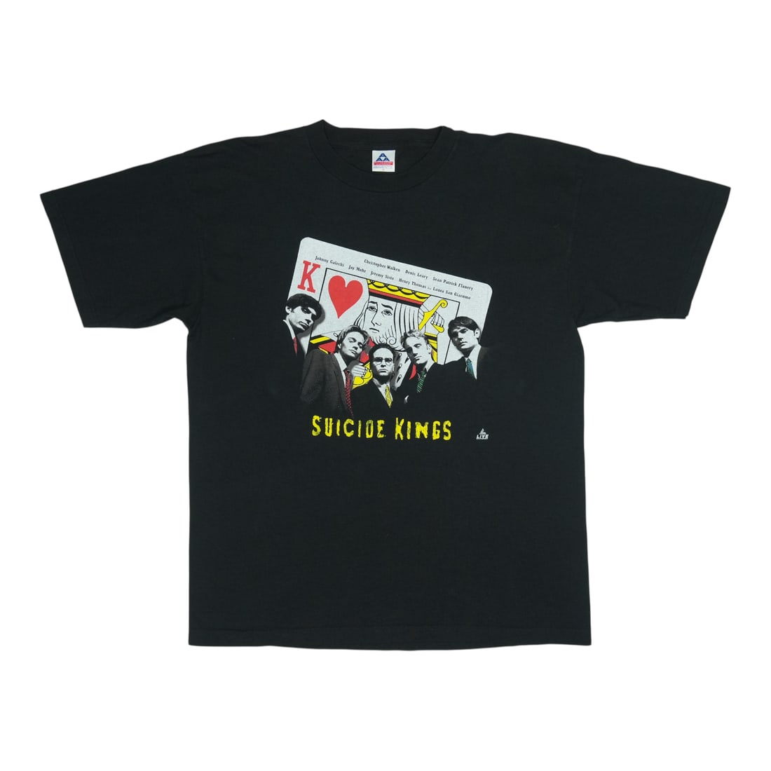 Vintage 1998 Suicide Kings Film Black Cotton Promo T-Shirt Extra Large: Vintage 1998 Suicide Kings Film Black Cotton Promo T-Shirt Extra Large This is an original vintage 1998 Suicide Kings movie promo shirt. It is an authentic piece from the 1990s, not a modern reproduct