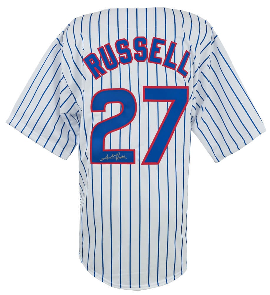 Addison Russell Signed Chicago Cubs Pinstripe Jersey with COA (1 of 3)