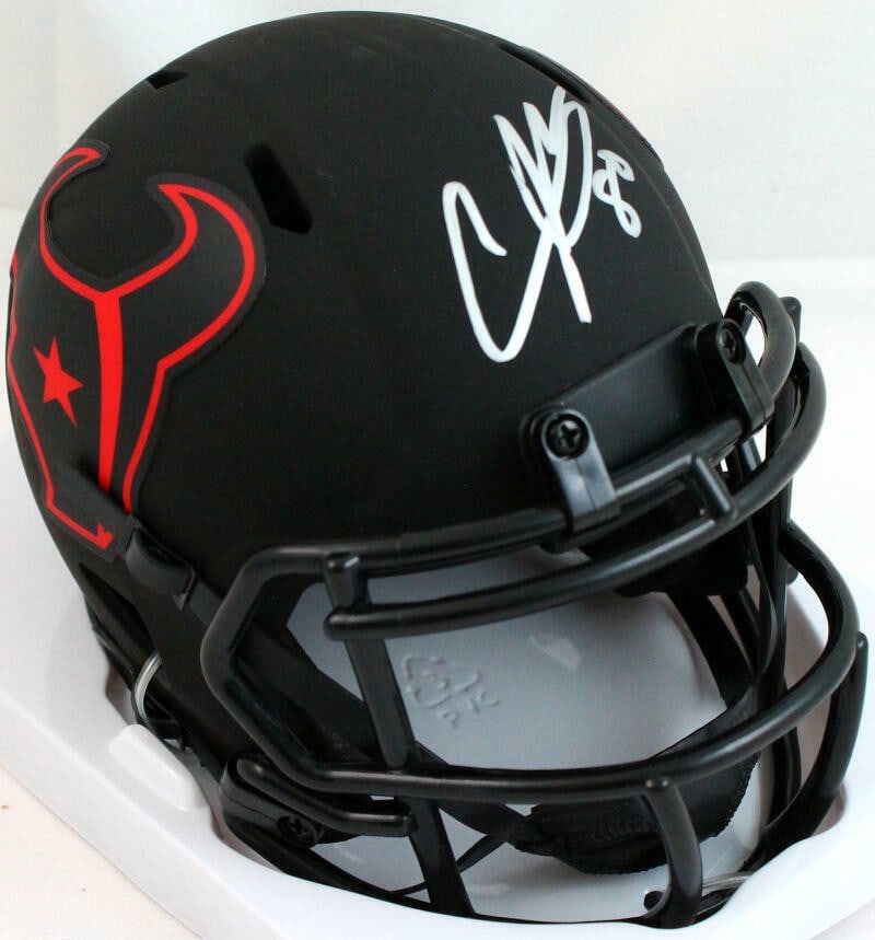 Andre Johnson Signed Houston Texans Mini Helmet JSA Authentication: Andre Johnson Signed Houston Texans Mini Helmet JSA Authentication This authentic Houston Texans Eclipse Speed Mini Helmet is autographed by former player Andre Johnson, showcasing his signature with