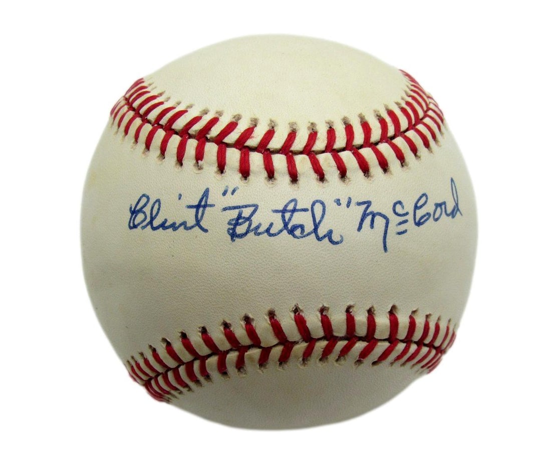 Clint Butch McCord Signed OAL Baseball Baltimore Elite Giants PSA/DNA: Clint Butch McCord Signed OAL Baseball Baltimore Elite Giants PSA/DNA This is an authentic signed OAL baseball by Clint Butch McCord, a notable player in the Negro League with the Baltimore Elite Gian