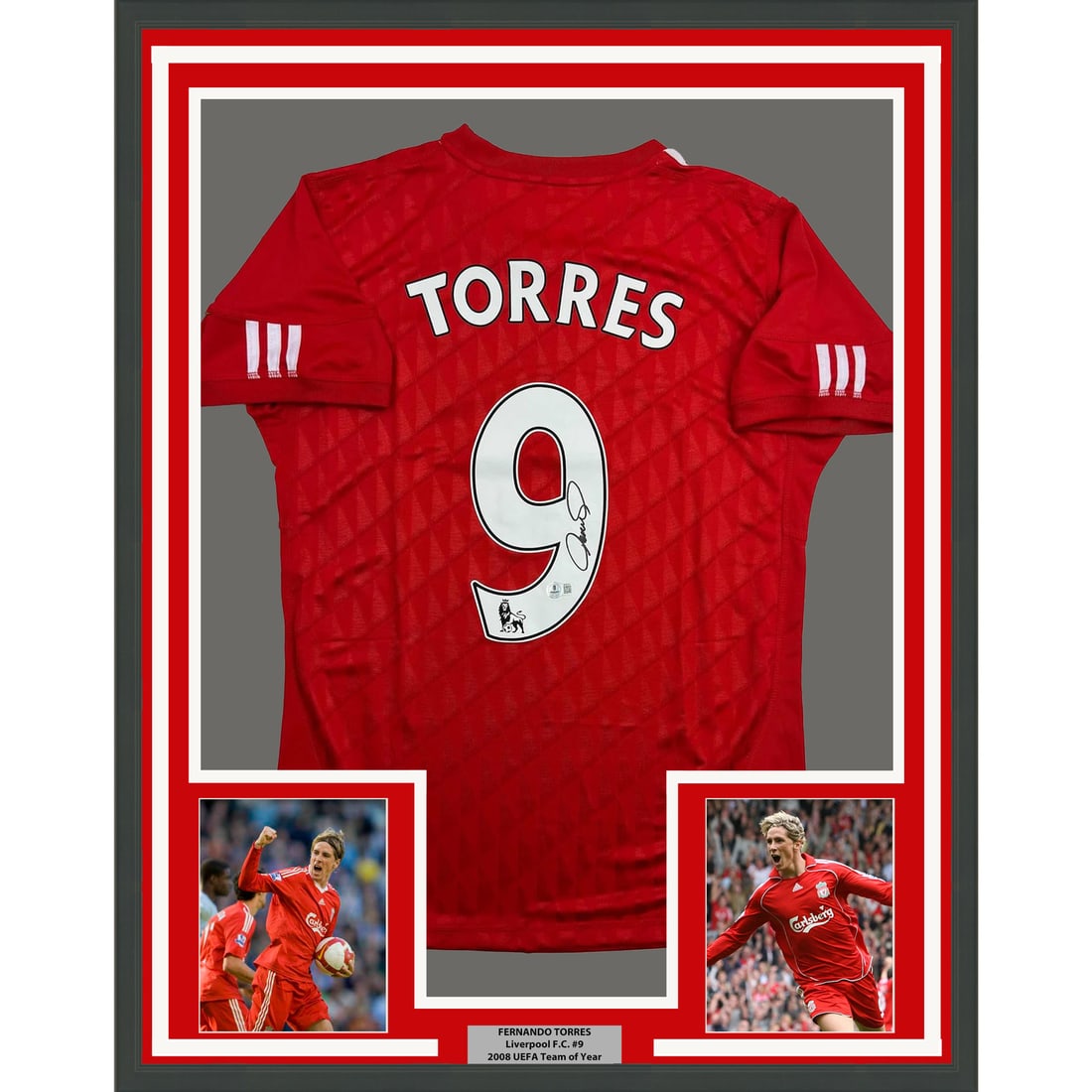 35x39 Liverpool Red Jersey Signed by Fernando Torres Framed with Beckett COA (1 of 2)
