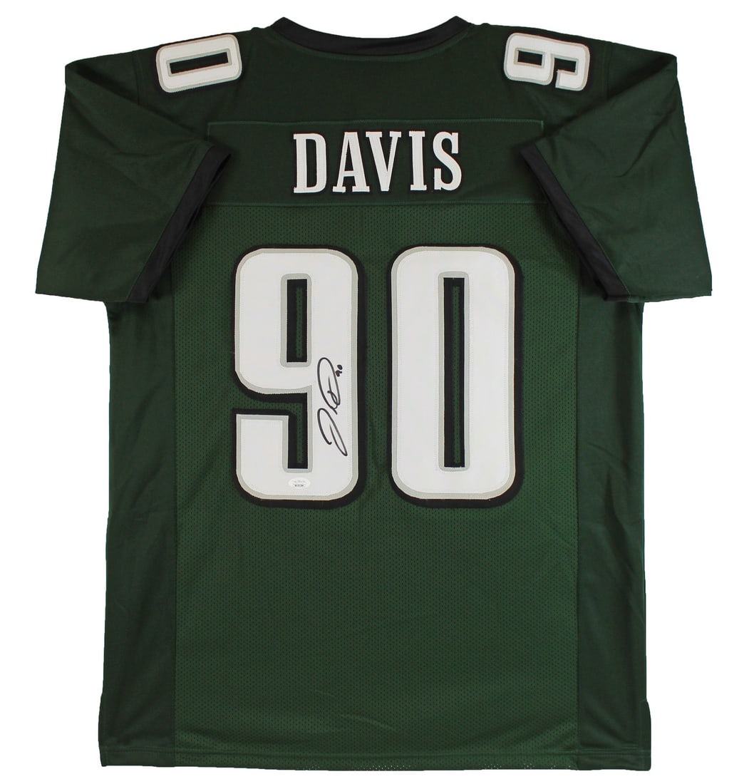 Jordan Davis Signed Philadelphia Eagles Green Jersey JSA Authenticated: Jordan Davis Signed Philadelphia Eagles Green Jersey JSA Authenticated This authentic green pro style jersey is personally signed by Jordan Davis, a standout player from the Philadelphia Eagles. The j