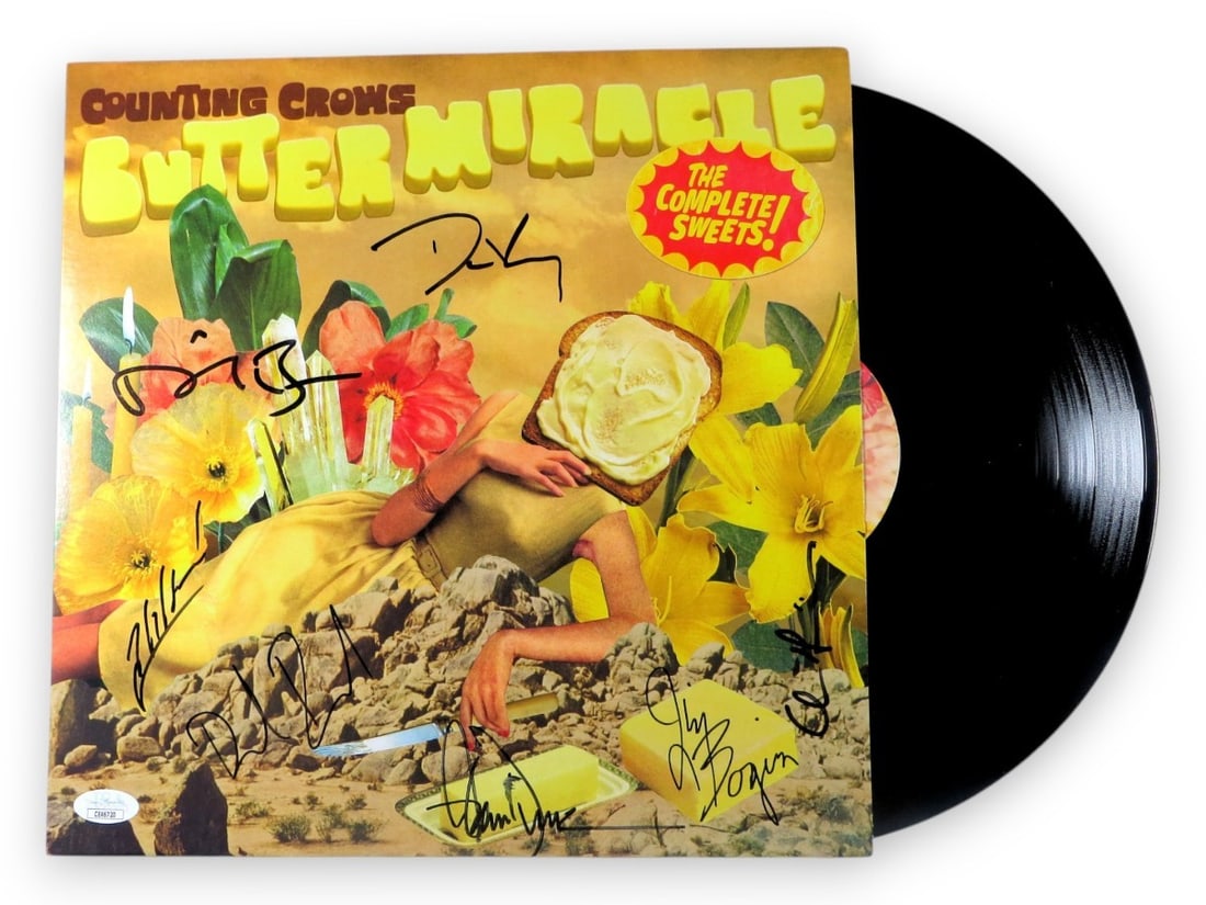 Counting Crows Signed Album Cover with Duritz Vickrey +5 JSA Authentication (1 of 5)