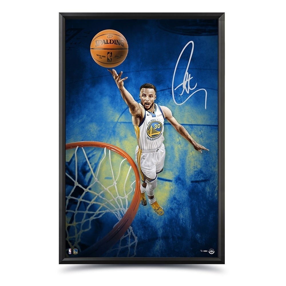 Stephen Curry Autographed Limited Edition 35x55 Framed Photo Warriors /30 (1 of 2)