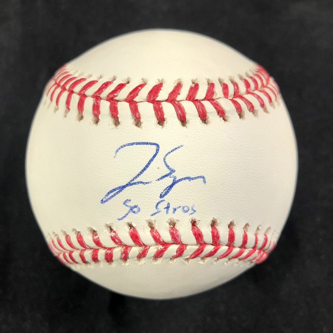 George Springer Autographed MLB Baseball PSA/DNA Houston Astros Go Stros Inscription: George Springer Autographed MLB Baseball PSA/DNA Houston Astros Go Stros Inscription This is an original Rawlings Official Major League Baseball signed by George Springer, the star outfielder for the