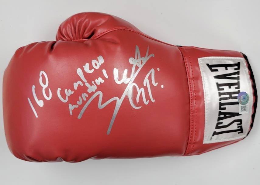 Gilberto Ramirez Signed Boxing Glove with 168 Campeon Mundial BAS Authenticated (1 of 4)