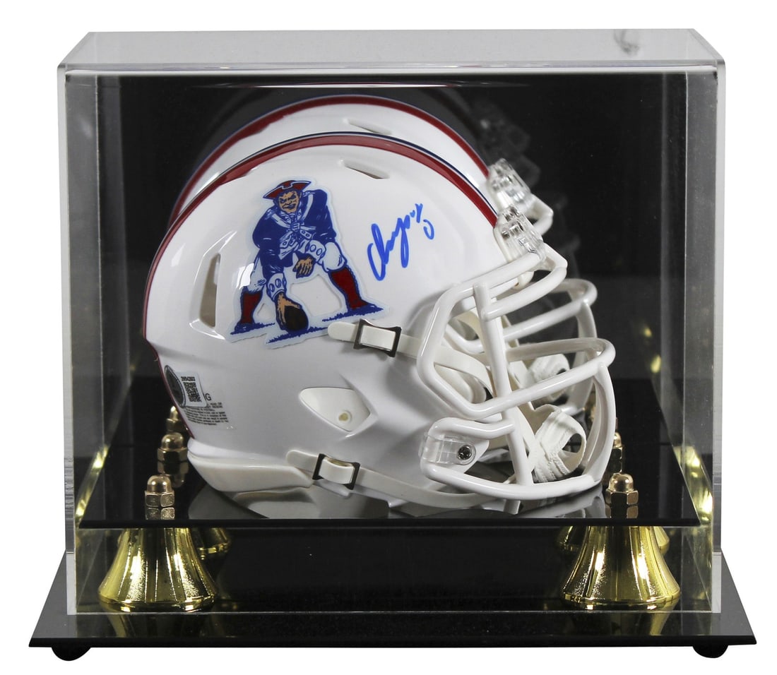 Christian Gonzalez Signed 1982-89 Patriots Mini Helmet with Beckett Authentication (1 of 3)